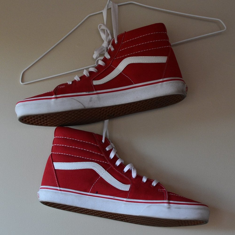 Red High-Top Vans
